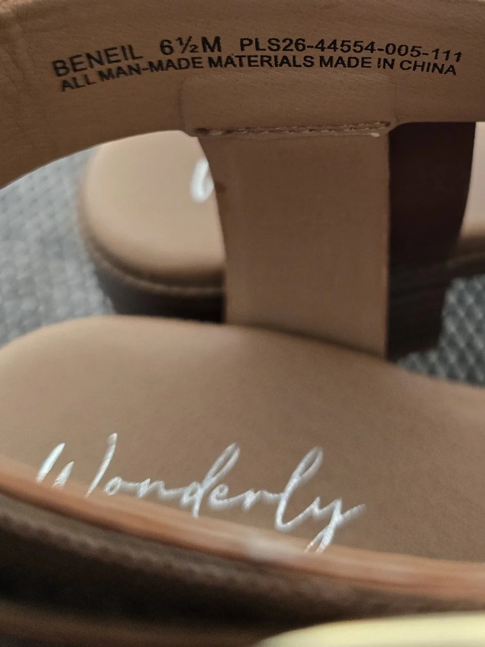 Wonderly Brown Leather T-Strap Sandals with Gold Buckle